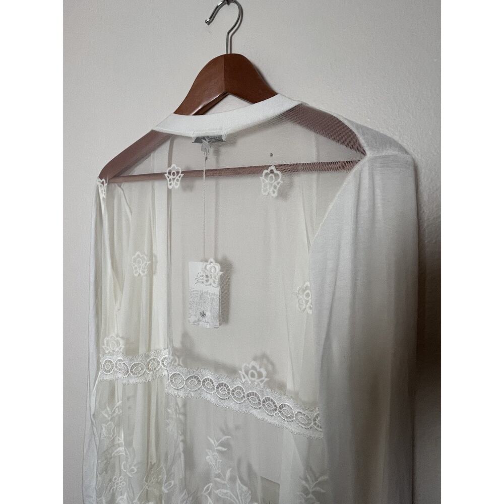 NWT Loggia De Tessitori Women's Sz Large Ivory Cream Lace Lightweight Cardigan - Picture 6 of 8